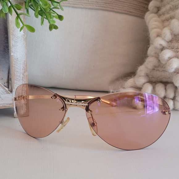Vintage Y2K Galliano Christian Dior Starlight Sunglasses Gold - Picture 1 of 14